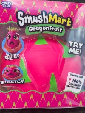 SmushMart Dragonfruit Squishy Toy - Bright Pink & Green